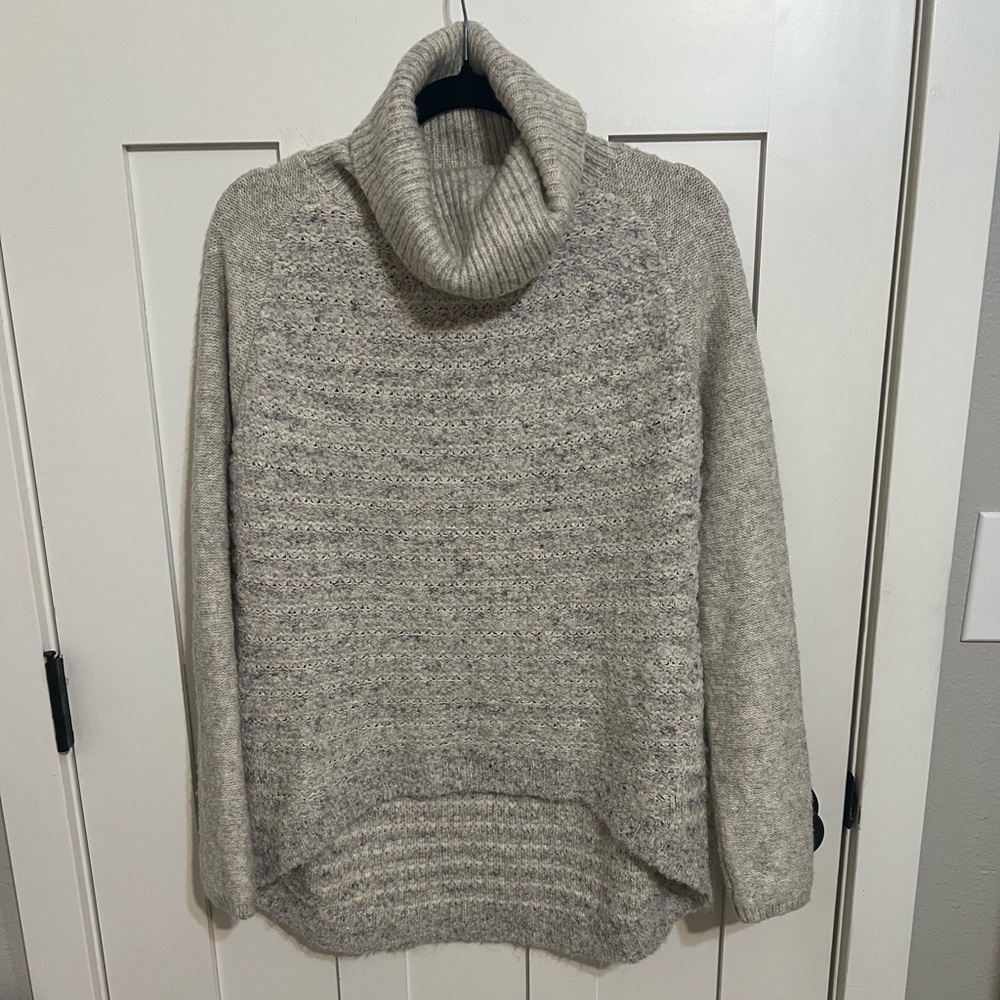Line The Label Sweaters Line Grey Boucle Striped Raglan Turtleneck Sweater M